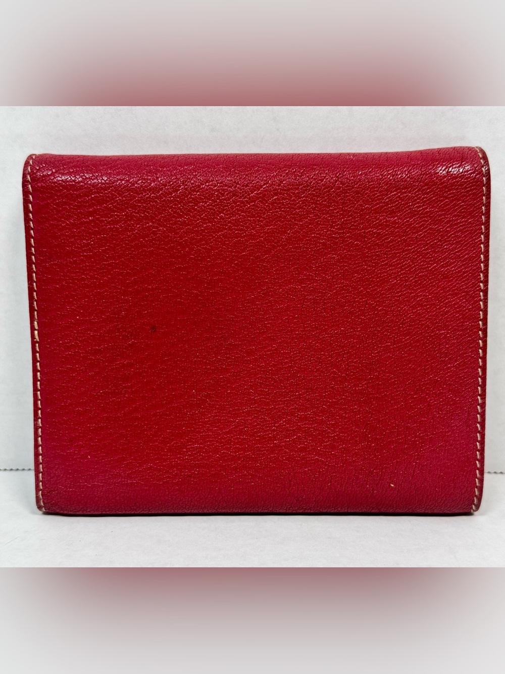Prada Vintage Red Leather Continental Wallet Bifold Made In Italy - Picture 9 of 9